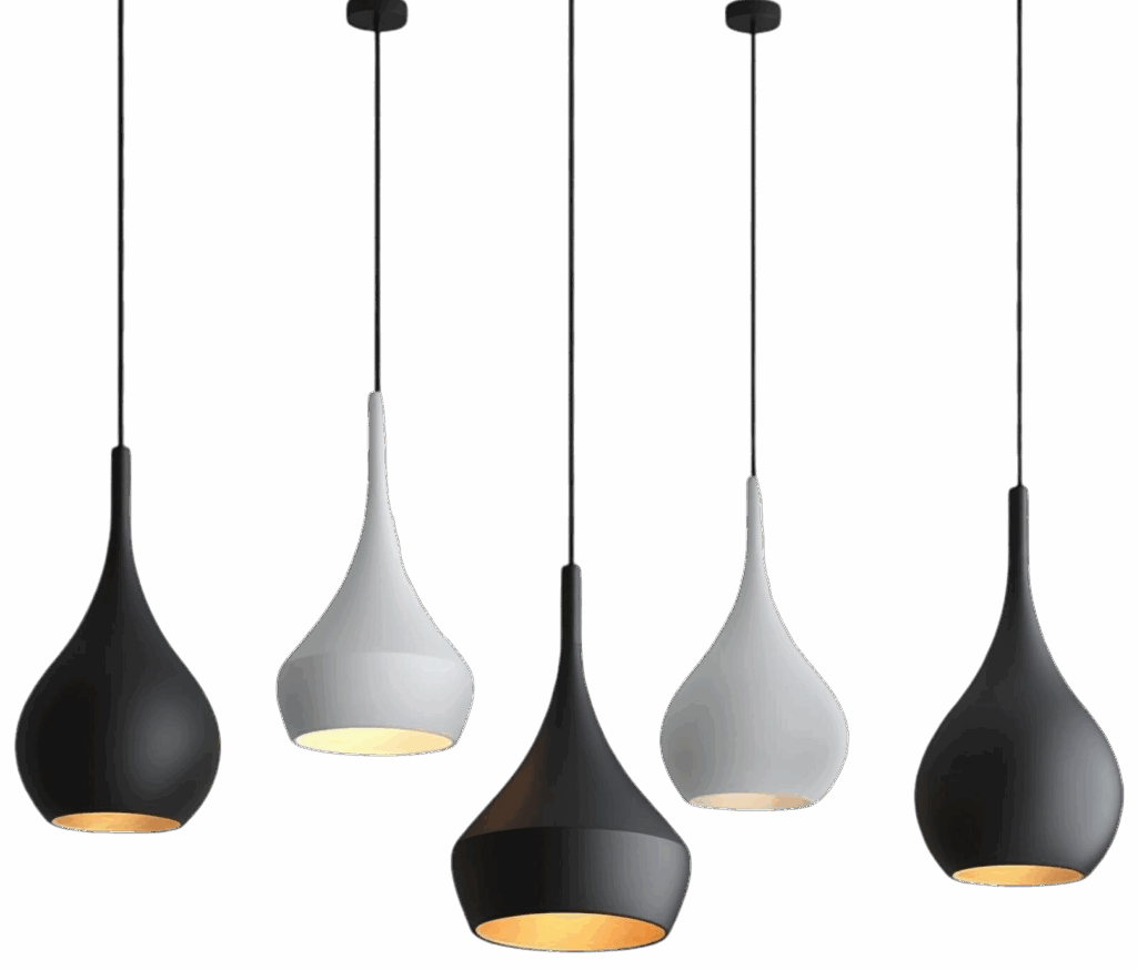 Luminaires suspendus dans un intérieur moderne